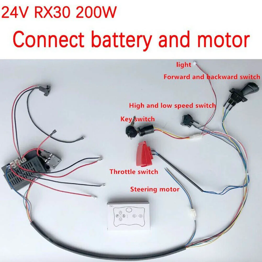 1set DIY Wire Switch Receiver RC Kit With 2.4G Remote Control Baby Electric Car Controller For Kids Electric Car Modified