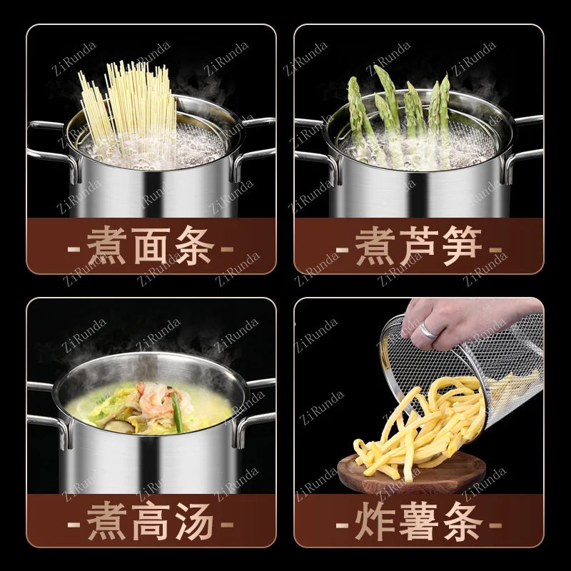 ~L 316 stainless steel asparagus pot induction cooker, pasta pot, noodles pot, deep soup household gas stove, oil fryer