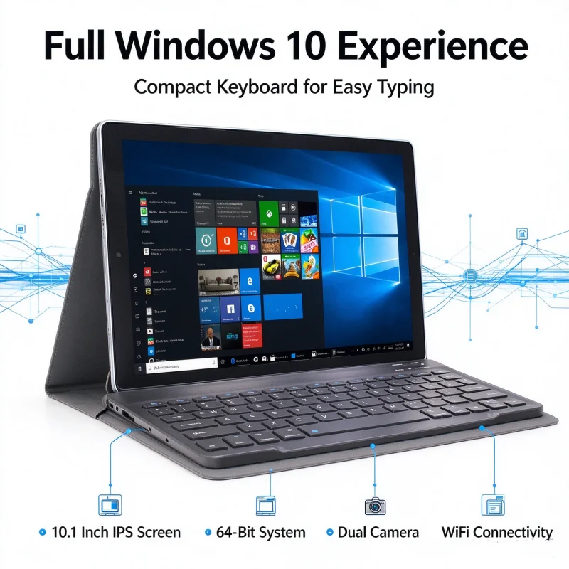 10.1 INCH 8GB DDR RAM 128GB ROM AR10 Windows 10 Tablet PC Z8300 CPU 1280*800 IPS Screen 64-Bit Dual Camera