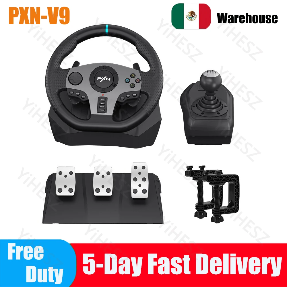 Volante Da Gioco Per Pxn V9 Volante Pc Gaming Racing Wheel Per Ps4/Android Tv/Nintendo Switch