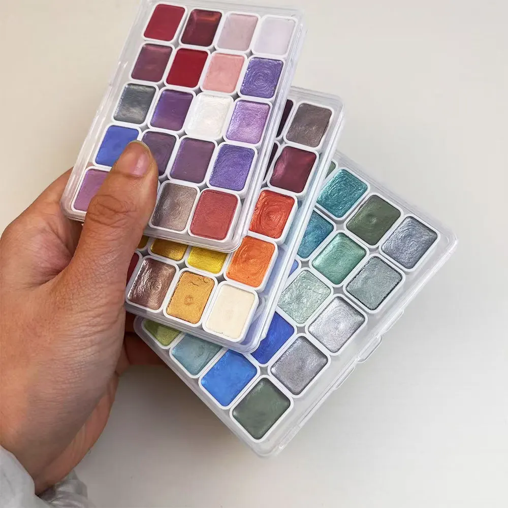 20 color pearl watercolor pigment, solid packaging for traditional Chinese painting, Tangka calligraphy, color painting 6