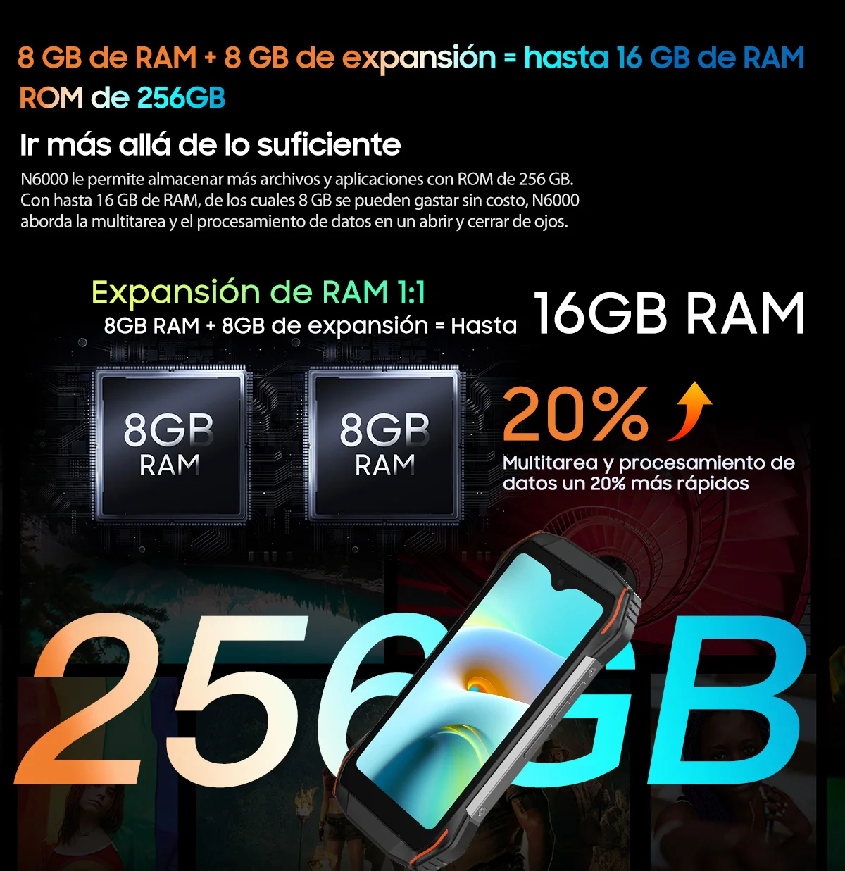 Blackview N6000 8GB/256GB Negro - Teléfono móvil