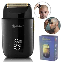 Hatteker Cordless Beard Trimmer Men Rechargeable Electric Shaver Built-in Vacuum Clipper for Mustache Sideburns IPX6 Washable