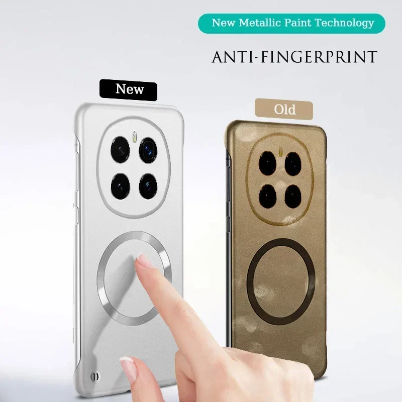 Ultra Thin Metallic Frameless Magnetic Phone Case - Magsafe Matte Shockproof PC Cover