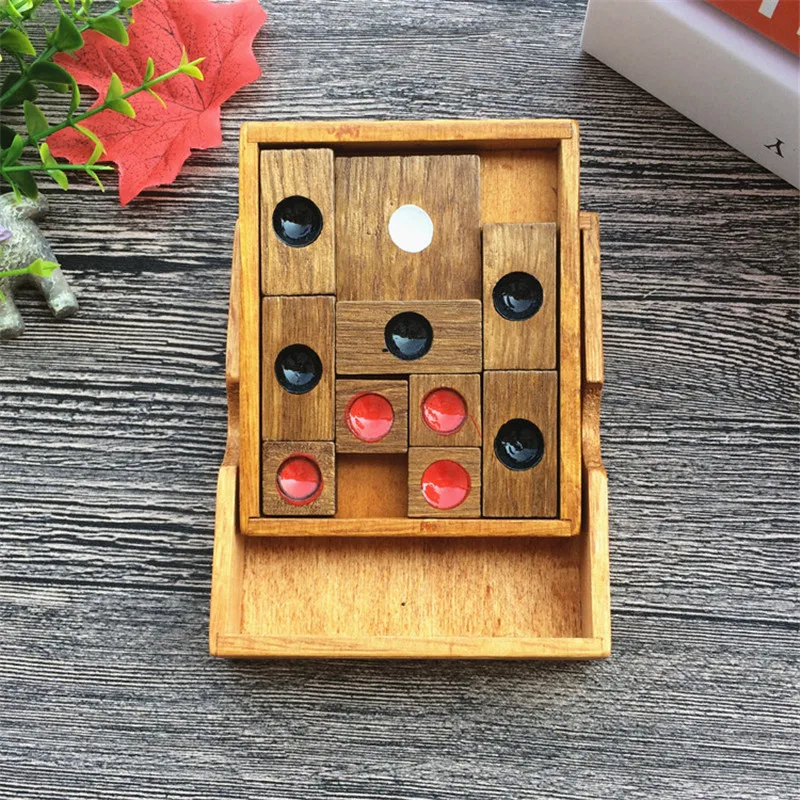 Children Educational Toys Huarong Road Wooden Sliding Block Puzzle Brain Teaser Logical Thinking Games For Kids And Adults 6