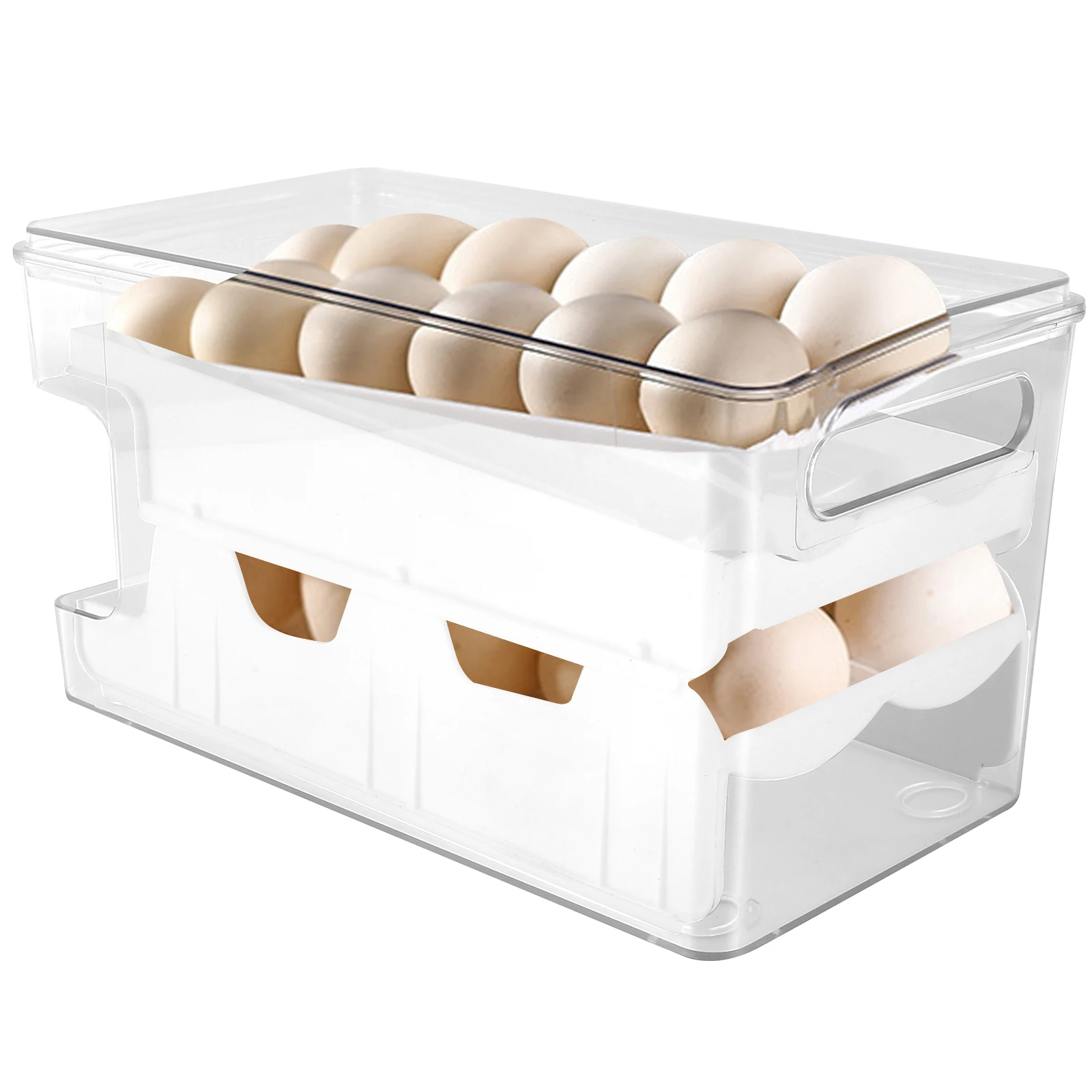 Portauova Rotante Per Frigo - Organizzatore 2 Strati Per 12 Uova, Rotolamento Automatico - Foto 5