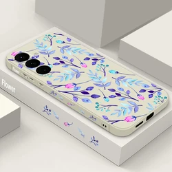 Vibrant Leaf Design Soft Phone Case - Galaxy A37 (A872 Beige White)