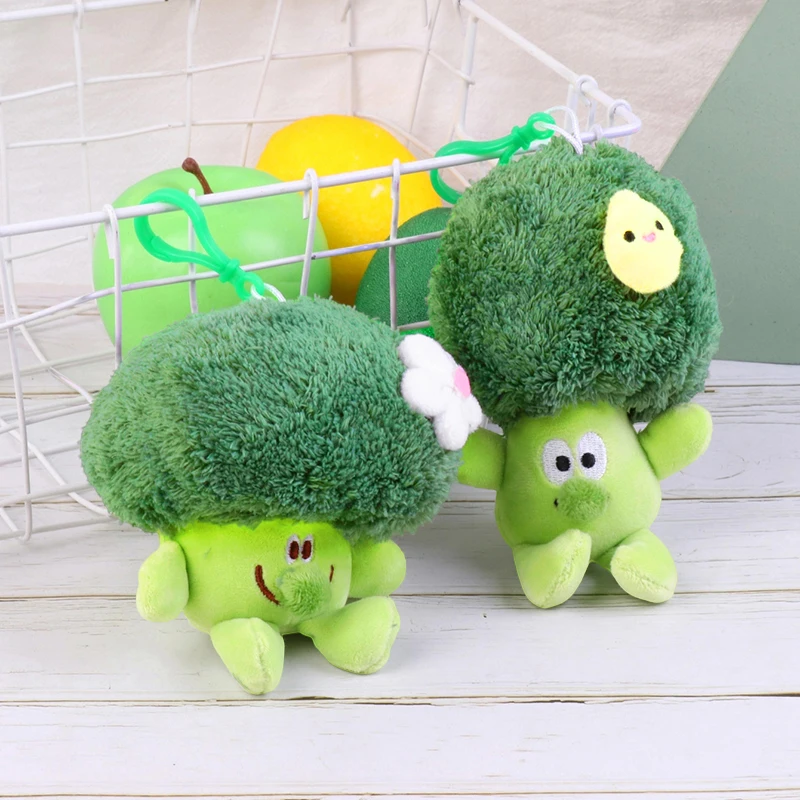 

1 Pcs Cute Vegetable Broccoli Plush Stuffed Doll Cauliflower Soft Plush Toy Couple Keychain Bag Pendant Kid Gift