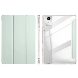 Enhanced Tri - Fold Leather Case with Clear Back and Pen Holder - Idea Tab 11 tb336fu (Mint green)