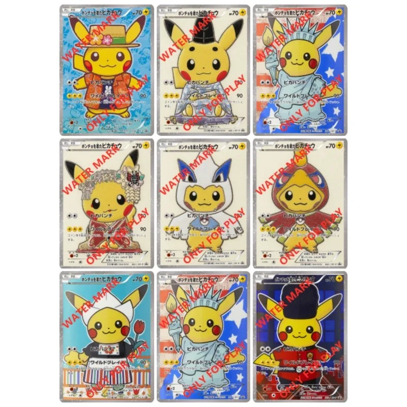 

Pokémon Replica Fan Kimono Qikachu No.9 Animation Characters Self Made Flashcards Anime Classics Game Collection Cards Toy Gift