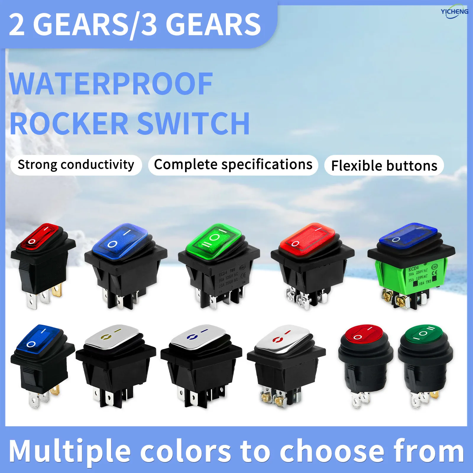 10 Stück wasserdichte Wippschalter mit LED-Beleuchtung, EIN/AUS, wetterfest, beleuchteter Kippschalter für Marine, Auto, Wohnmobil, LKW, 12 V, 220 V