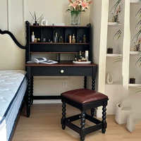 Chambre à coucher marron noir coiffeuse Vintage grandes chaises nordiques coiffeuse rangement luxe Makyaj Masasi décoration de la maison 2