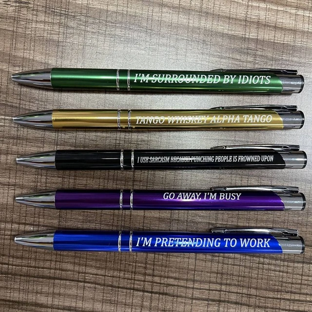 5pcs Funy Ballpoint Pens Set Swear Daily Pen Dirty Cuss Pens For Each Day  Of The Week Funny Office