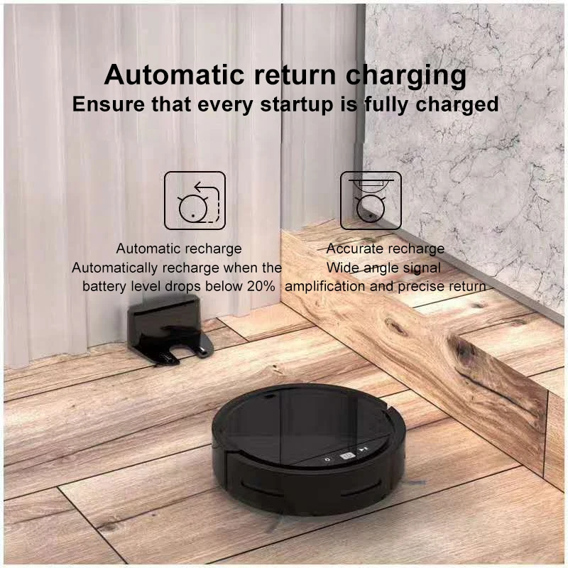 

2024 NEW Auto Recharge Vacuum Cleaner Robot 3 In 1 Sweeping Mopping Household Cleaning Robot Floor Carpet Sweeper Dust Collector