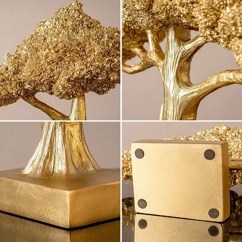 

Money tree decorative statue Resin golden lucky tree cash cow business craft new home Decor gift office art decoration sculpture