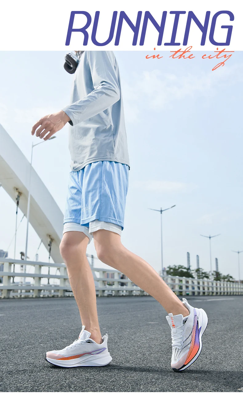 Lightweight carbon board running shoes with breathable mesh and nonslip sole 658