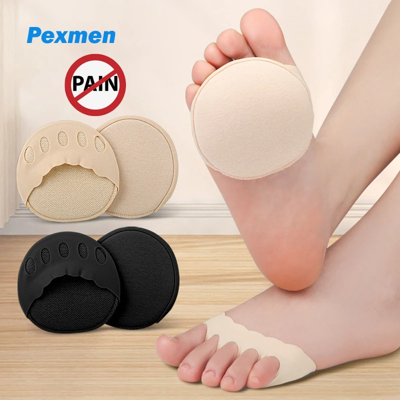 Pexmen 2/4Pcs Ball of Foot Cushions Metatarsal Pads Invisible Socks Soft Foot Pads Anti-Slip Pain Relief Forefoot Cushion 2 pcs soft silicone moisturizing gel socks for foot care protector relieve dry non slip breathable feet protection pain relief