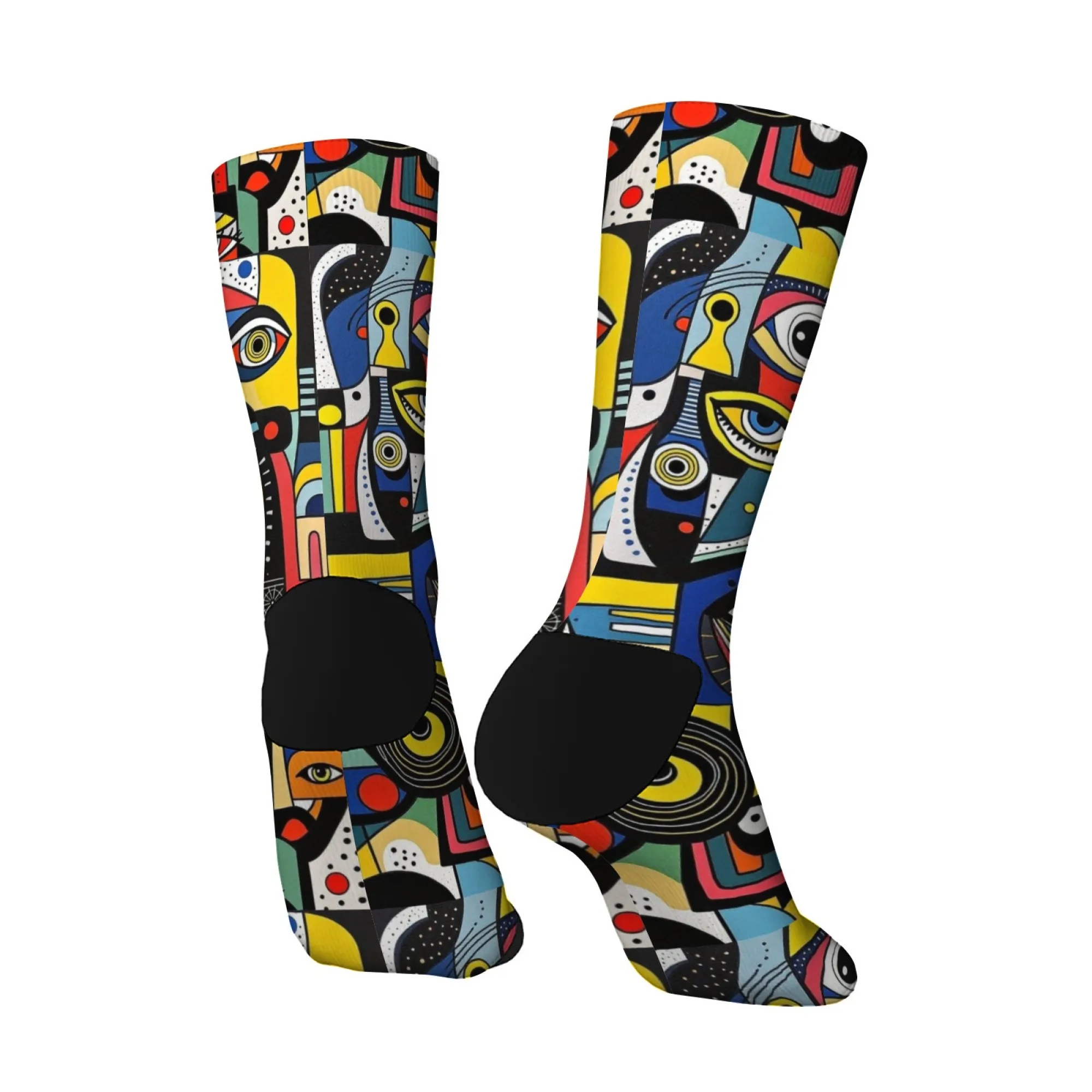 Geometric Pop Art Men's Casual Socks - Comfortable, Breathable, Non-Slip, Warm, Fun & Novelty Design
