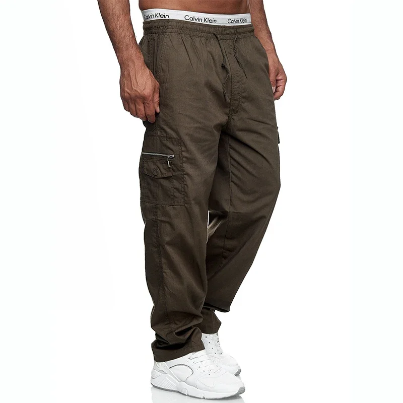 

Men's Cargo Pants Relaxed Fit Sport Pants Jogger Sweatpants 2023 New Loose Drawstring Outdoor Fashion Multiple Pockets Trousers