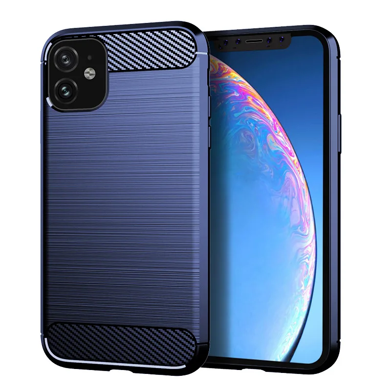 Rubber Carbon Fiber Case For iPhone 11 12 13 14 PRO MAX