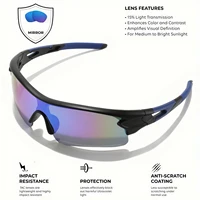 Lunettes de soleil de sport classiques avec lentille UV400 enveloppantes une pièce – Ajustement confortable unisexe pour le cyclisme, la course, la randonnée et l'extérieur 5