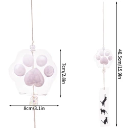 Sakura Cherry Blossom Glass Wind Chime - Kawaii Room & Outdoor Decor - As picture show (S12)