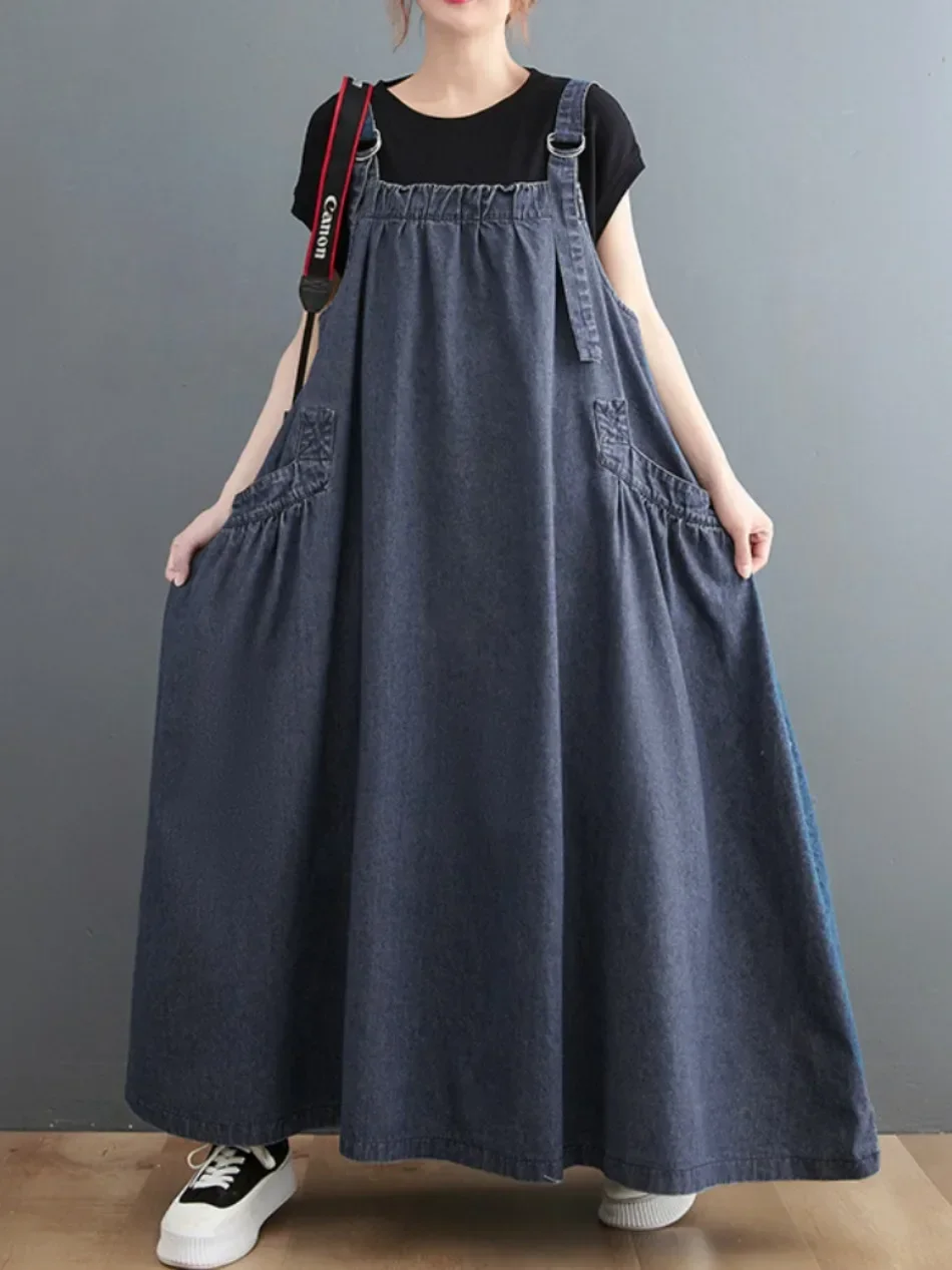 Korean New in Jumpsuit Fashion Denim Oversized Women's Summer One