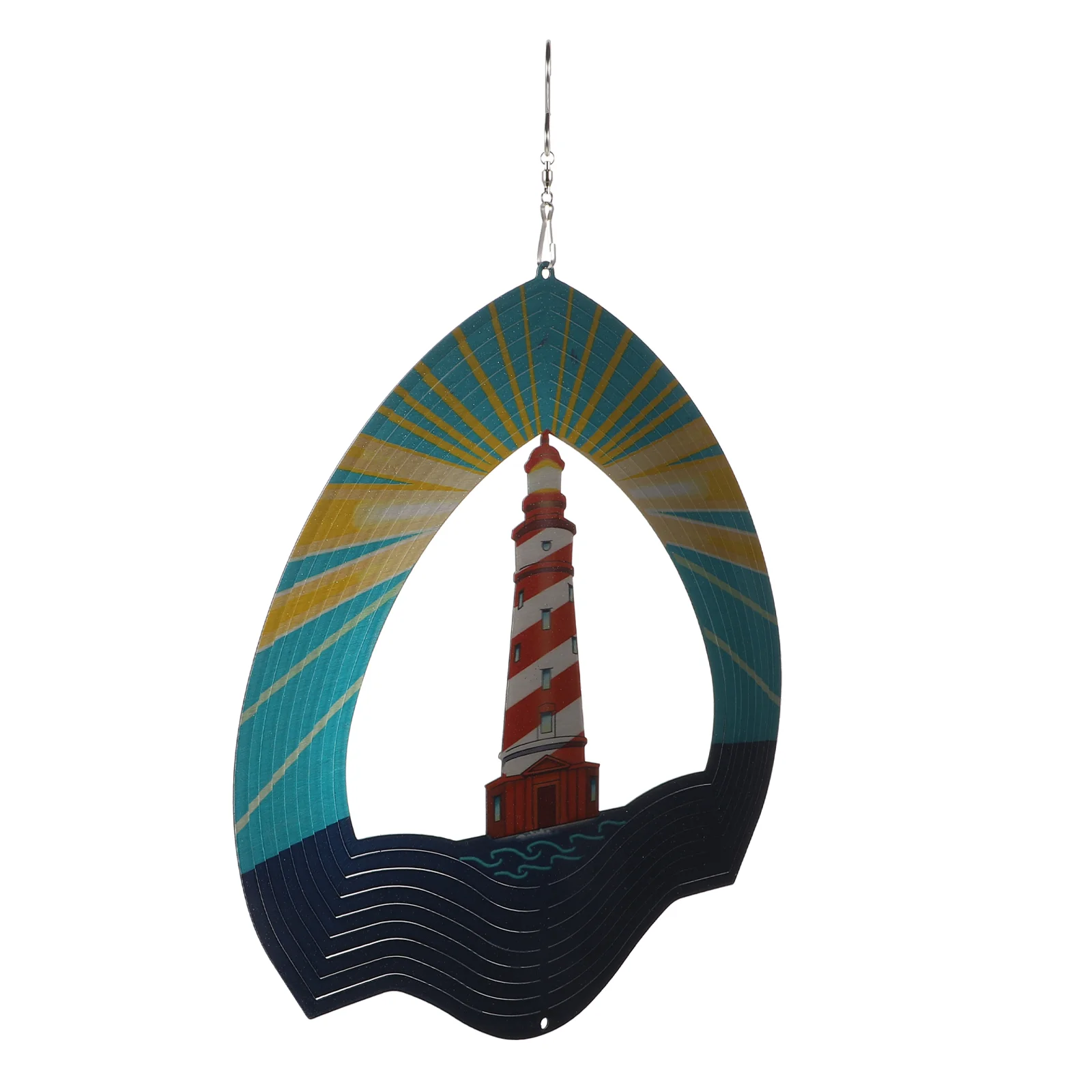 

Three-dimensional Wind Chimes Balcony Bell Electroplated Pendant Retro Home 3D Decor Lighthouse