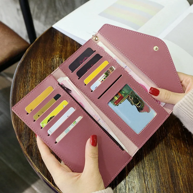 2025 Fashion Women Wallets Zipper Purses Black Light Gray