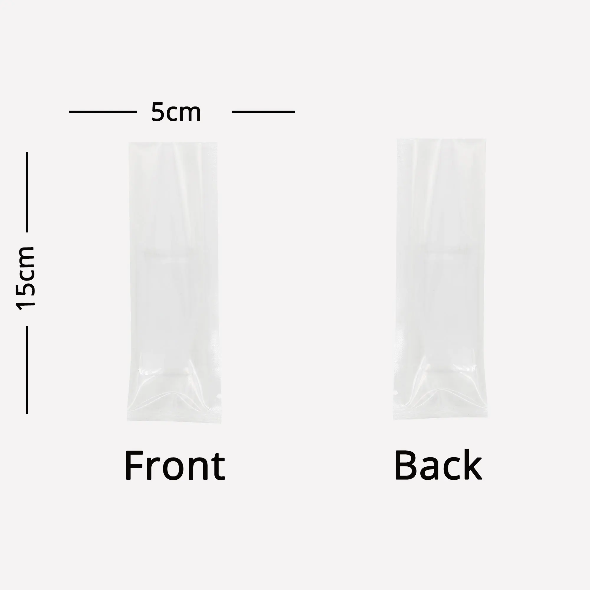 100pcs 5x15cm Glossy Clear Plastic Bag Eco-friendly Smell Proof Waterproof Flat Bottom Heat Seal Vacuum Pouches with Tear Notch 2
