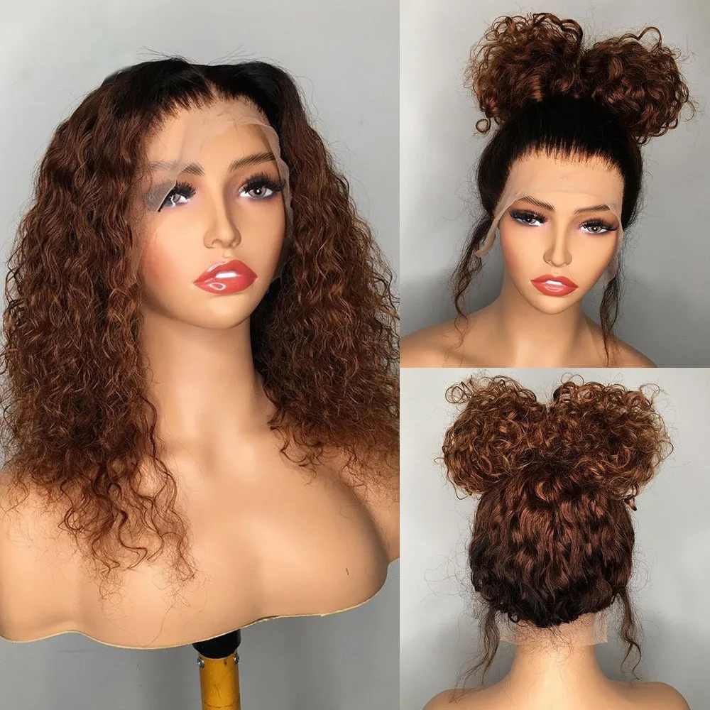 

Soft Preplucked Ombre Honey Blonde 180Density 26"Long Kinky Curly Lace Front Wig For Black Women With Babyhair Glueless Daily