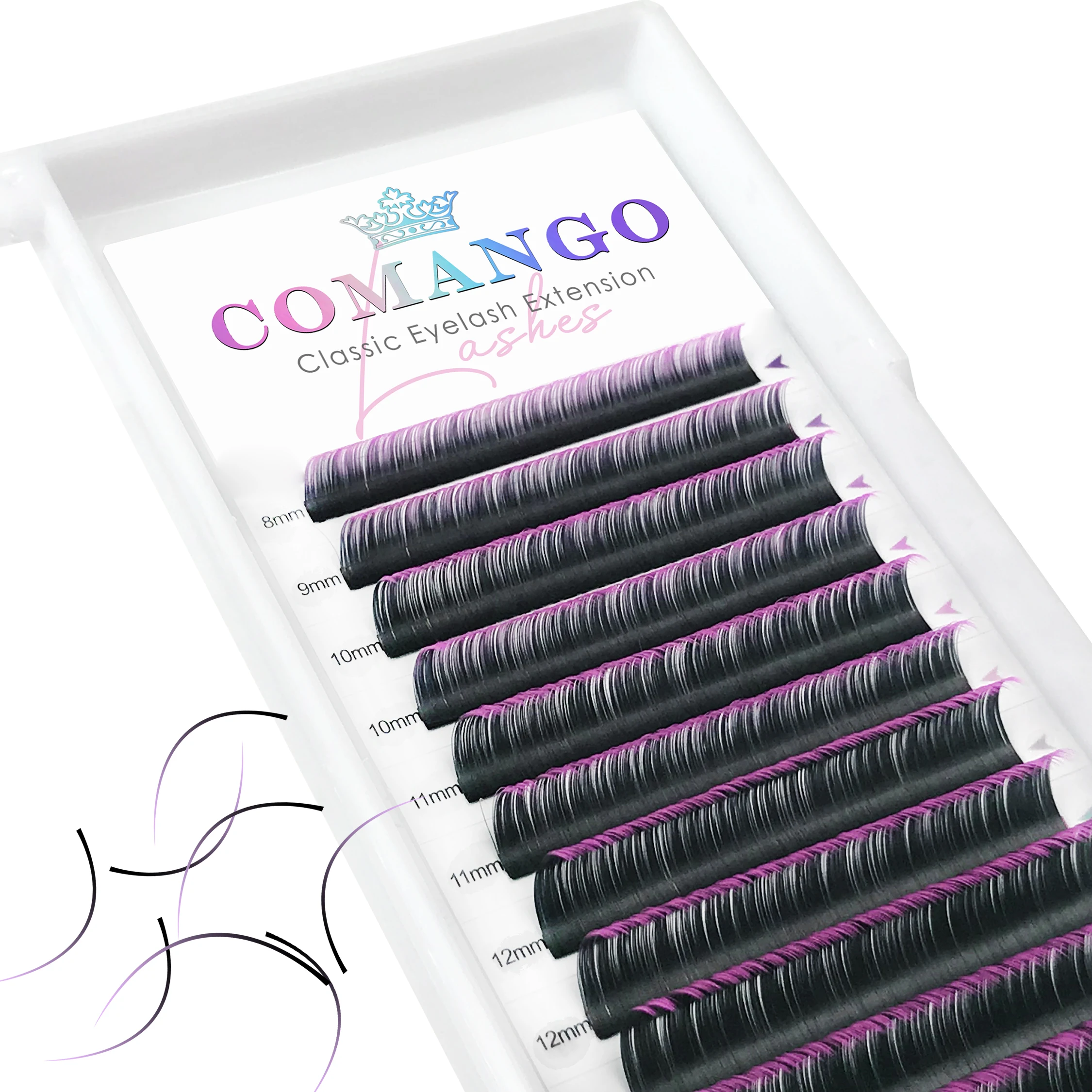 

Comango Ombre Colored Lash Extension Black Gradient Red/Pink Individual Premium Eyelash Extensions Volume Lash Extension