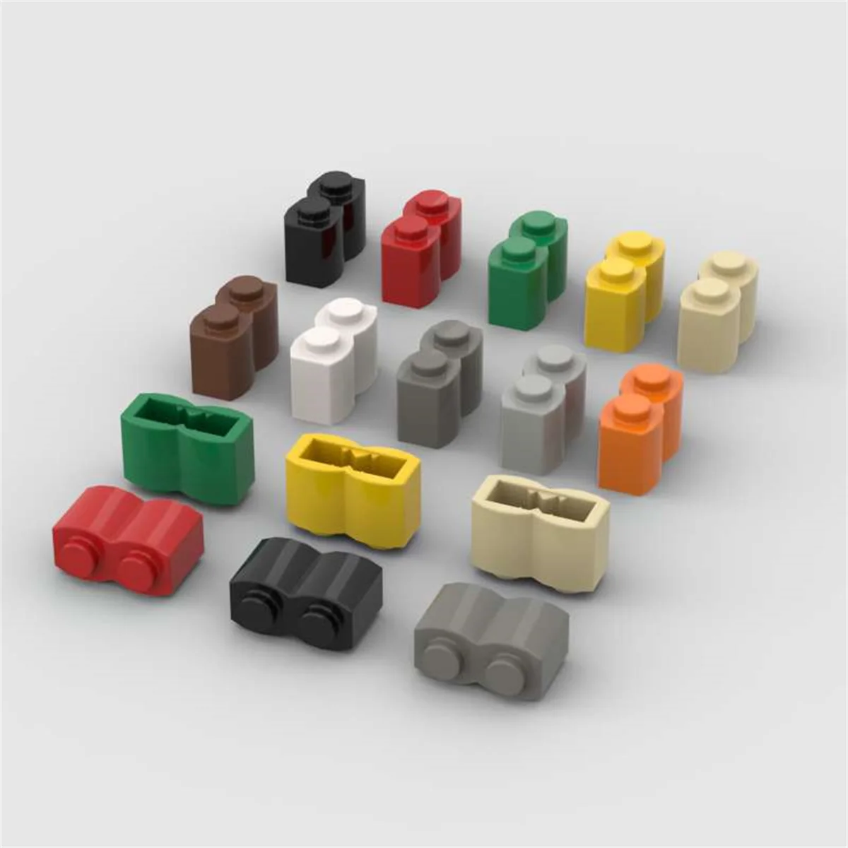 10PCS 퍼즐 파티클 30136 수정된 1x2 빌딩 블록 키트 로그 프로파일 브릭이..