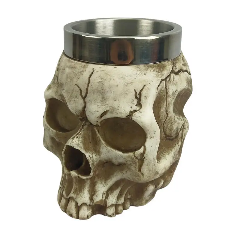

Stainless Steel Skull Mug Stainless Steel Coffee Cup With Scary Skull Multi-Functional Mugs Novelty Drinkware For Beer Soy Milk