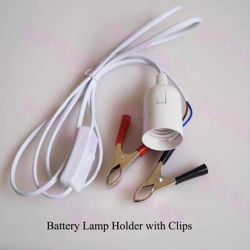 E26 E27 Lamp Holder for 12V 24V 36V 48V Low Voltage Battery LED Screw Holders with Clips