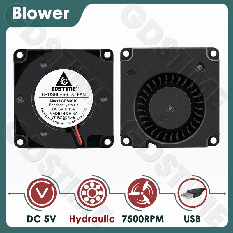 Gdstime 4010 Fan 24V 12V 5V 40MM*10MM DC Brushless Blower Fan 40MM Radial Fan 4CM Turbo Radiator for 3D Printer Accessories Part image 17