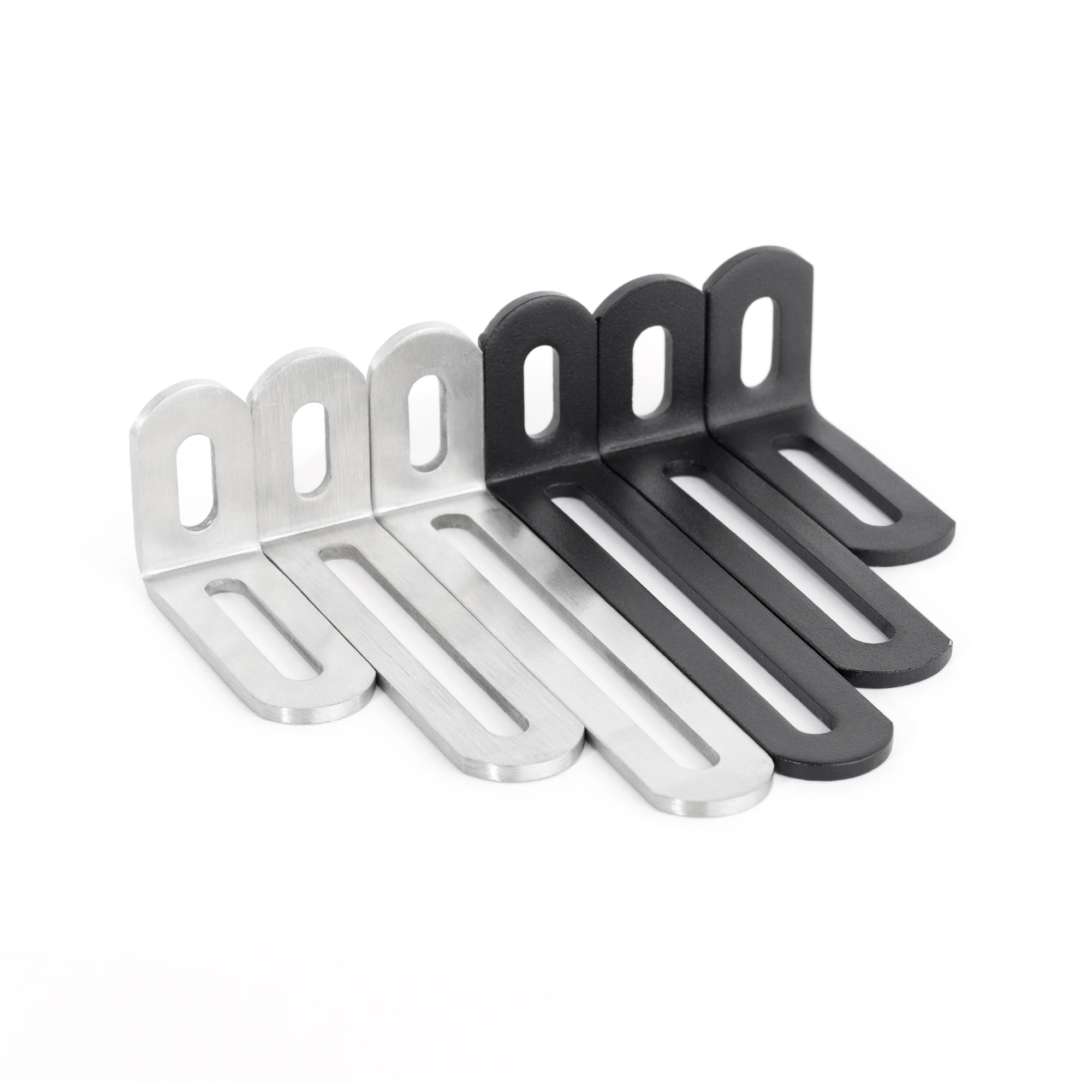 สแตนเลสสตีลปรับมุม Heavy Duty โลหะ 90 องศา L รูปมุมวงเล็บมุมสําหรับไม้ชั้นวางเฟอร์นิเจอร์ 1