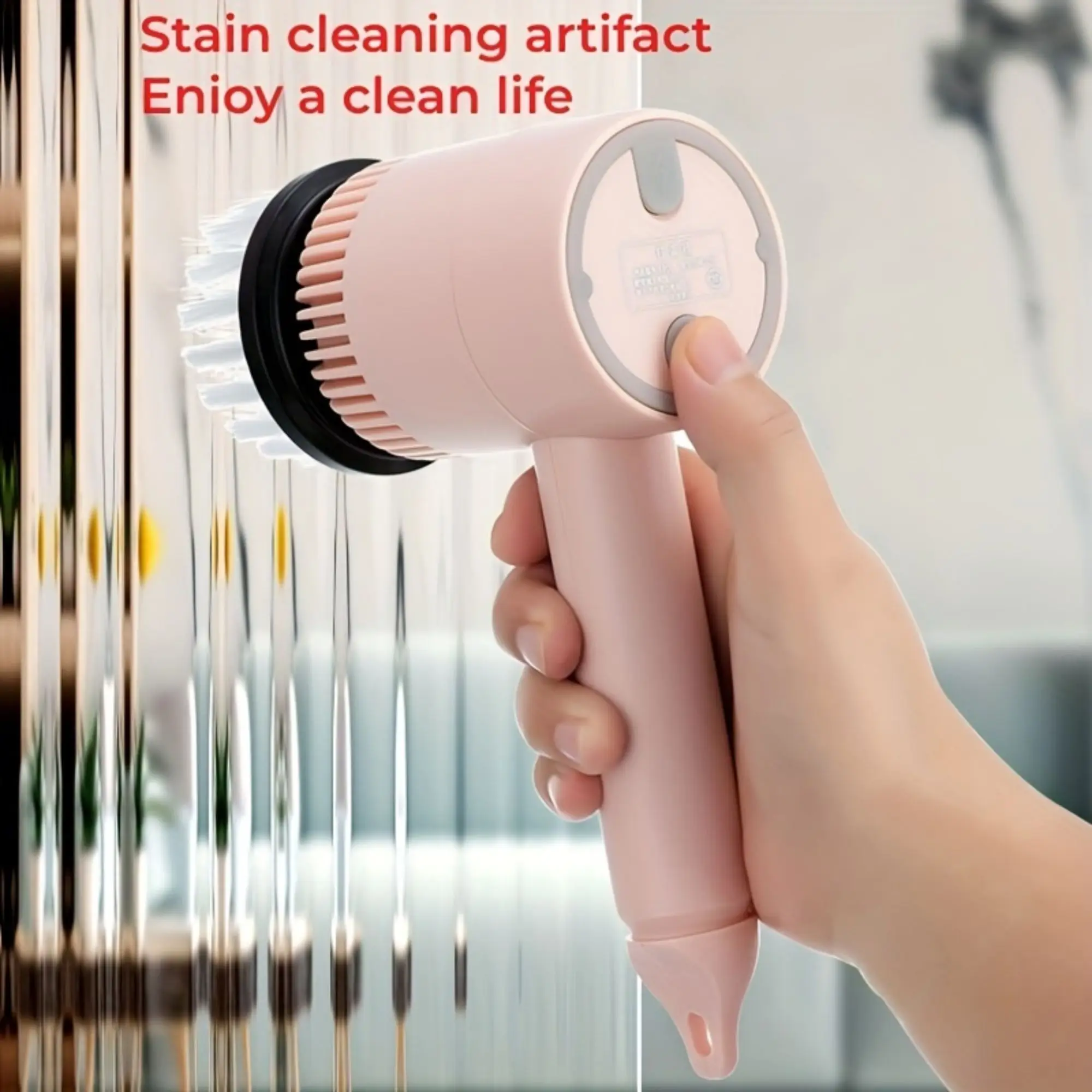 Handheld Electric Cleaning Brush, Kitchen Houseware Pot & Dish Scrubber  With Waterproof Multi-functional Brush Head