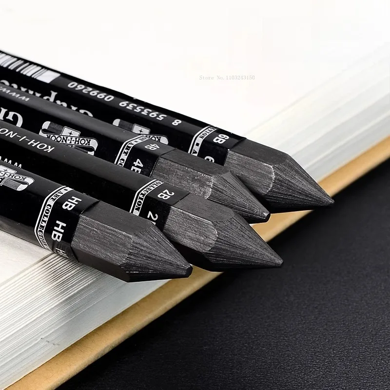 HB-6B 4pcs Set Graphite Sketch Charcoal Pencils Without Wood All Lead Carbon Rod Beginners Outdoor Sketching Painting Art Tools