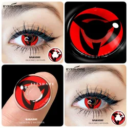 Vibrant Cosplay Halloween Contact Lenses - Anime Red & Crazy White/Black (KAKASHI)