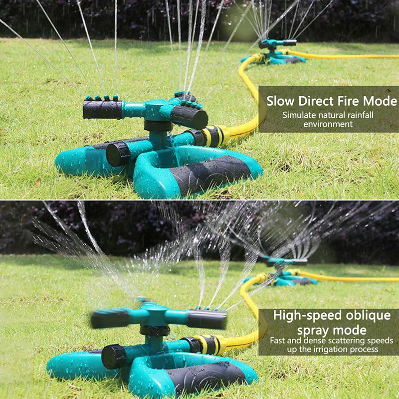 Three-prong 360 Degree Automatic Rotating Water Spray Sprinkler Nozzle Lawn Garden Watering Irrigation Supplies