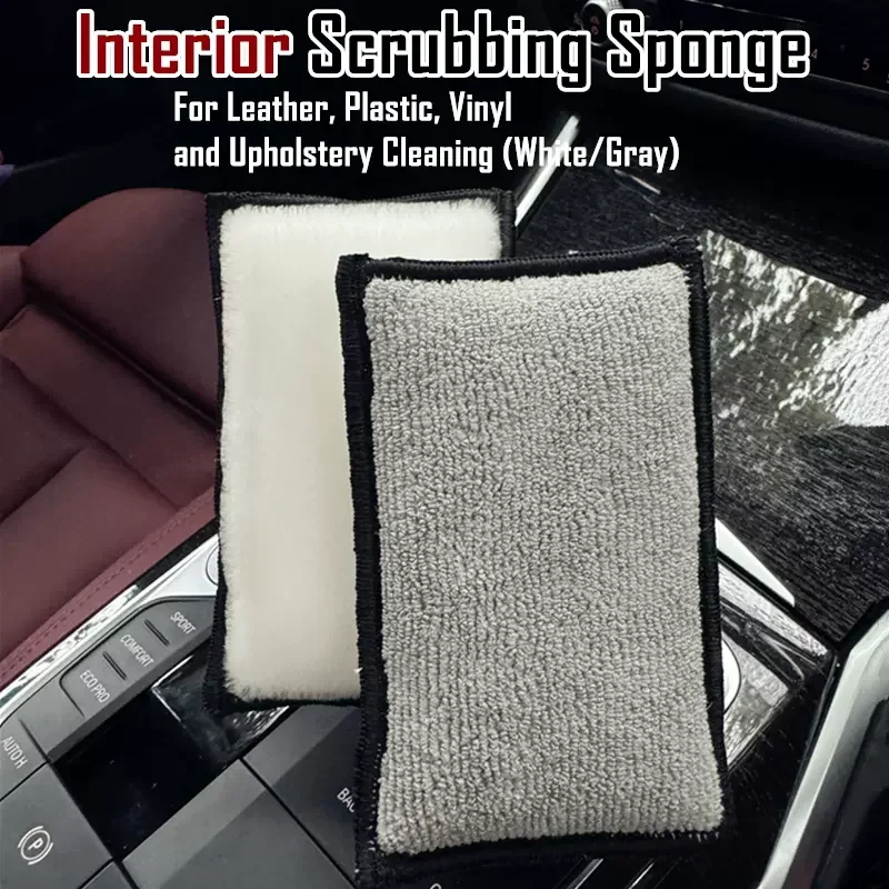 Soft Double Side Microfiber Scrubbing Sponge 2/24PCS for Car Leather Cleaning Microfiber Towel Wax Sponge Auto Detailing
