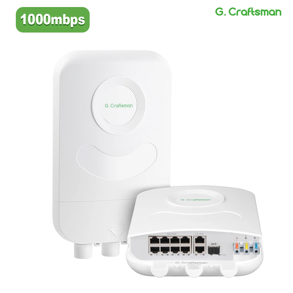 C GC-Q08CB 8포트 실외 PoE 스위치 방수, 2GE + SFP 업링크, I..
