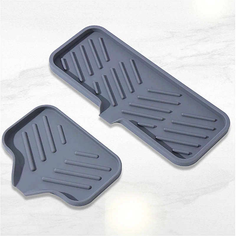 Self Draining Soap Bar Holder Silicone Kitchen Sink Soap Dish Sponge