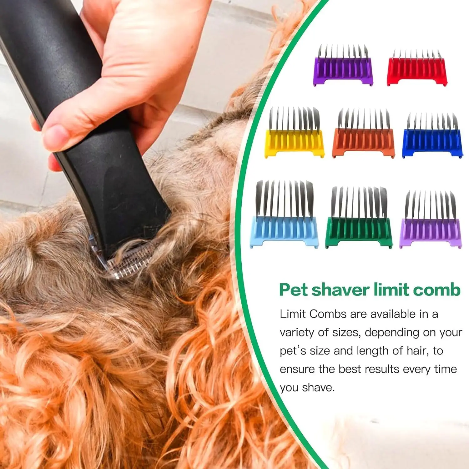 Wahl Bravura, Arco, Chromado, Figura, Motion, Pet, Dog Clipper와 호환되는 스테인레스 스틸 동물용 부착 가이드 빗