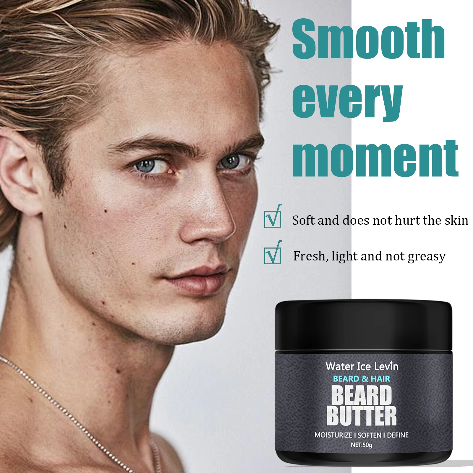 Beard Balm For Men Natural Beard Care Wax Balm Moisturizing Dashing Gentlemen Effect Styling Professional Care Cream