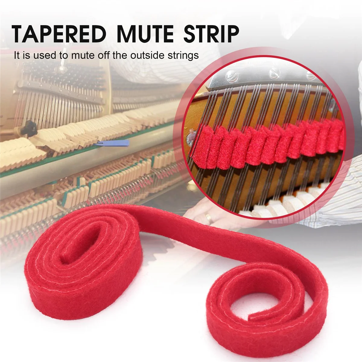

Piano Tuning Wool Felt Temperament Strip - Tapered Mute