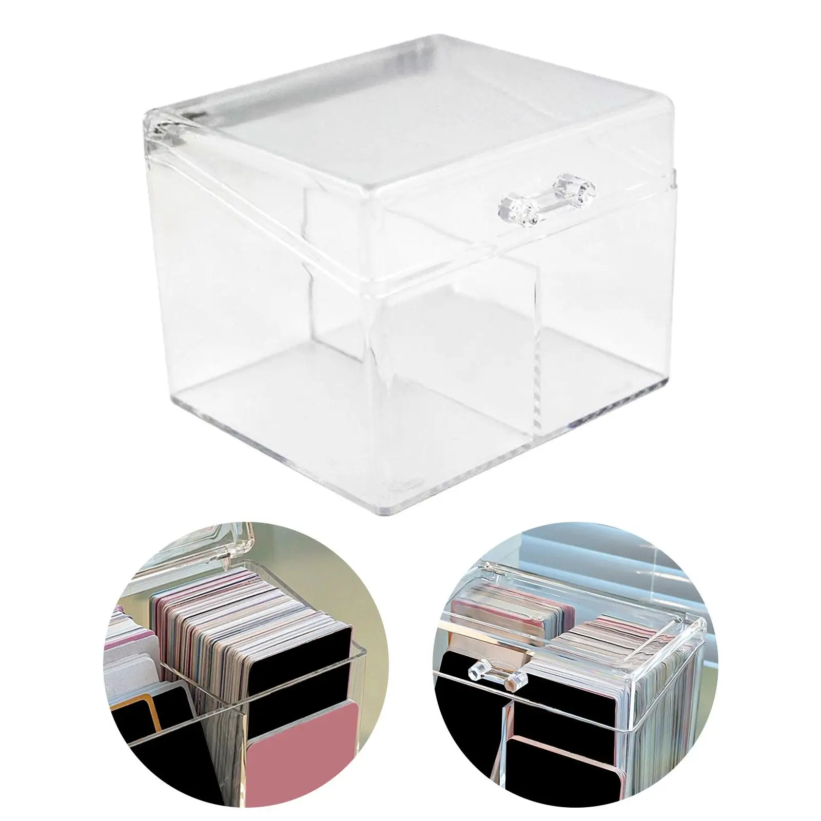 

Photocard Storage Box Clear Trading Card Storage Box Desk Oranizer for Baseball Cards Stickers Small Items Sports Cards Crafts