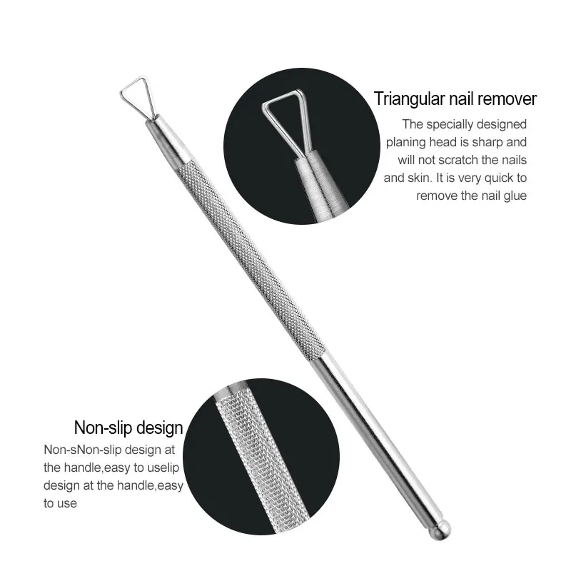 Arte Clavo 1pcs Stainless Steel UV Gel Nail Polish Remover Pedicure Manicure Care Tools Sets Cuticle Nail Pusher Art Tools