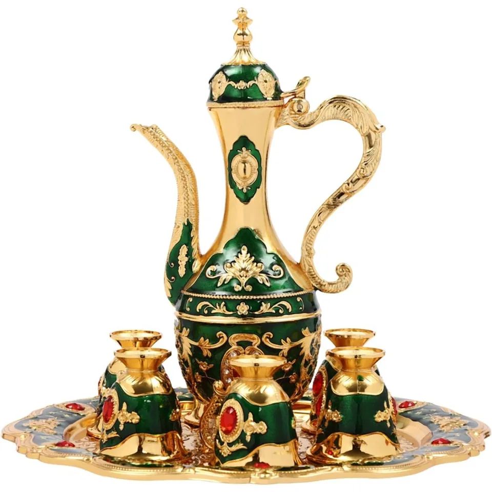 Elegant Vintage Turkish Tea and Coffee Set